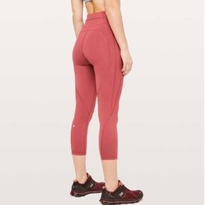 Lululemon time to sweat brick rose crop 23" leggings
